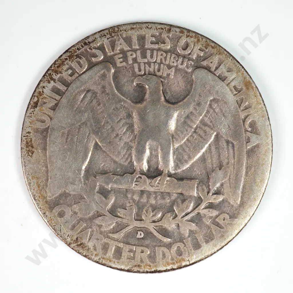 Washington Quarter Dollar: 1940 D - Fine. C.V USD $36 ( NZD $60 ) Image 1++