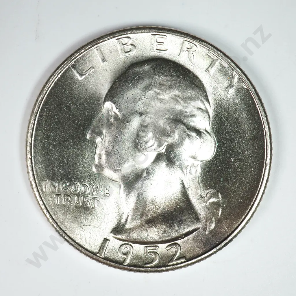 Washington Quarter Dollar: 1952 S - Brilliant Uncirculated. C.V USD $28 ( NZD $50 ) Image 1++