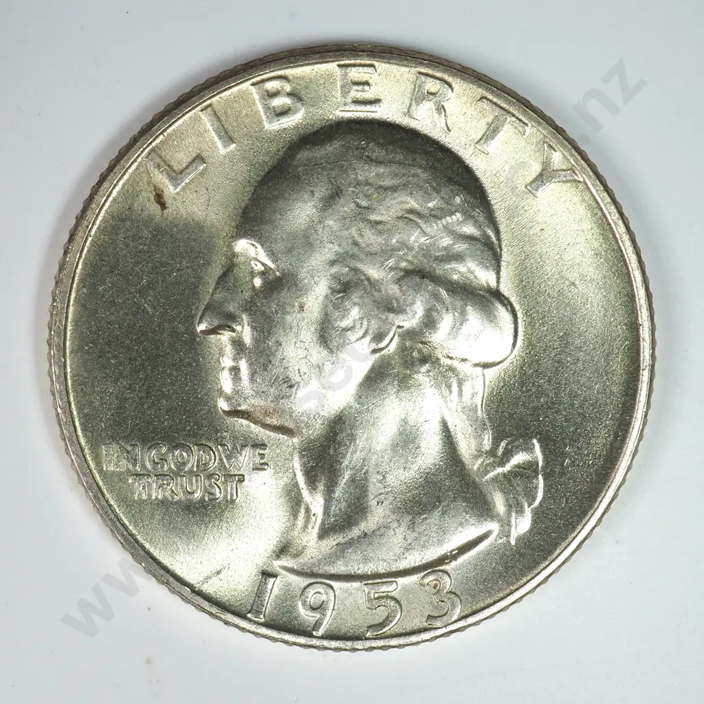 Washington Quarter Dollar: 1953 S - Brilliant Uncirculated. C.V USD $21 ( NZD $35 ) Image 1++