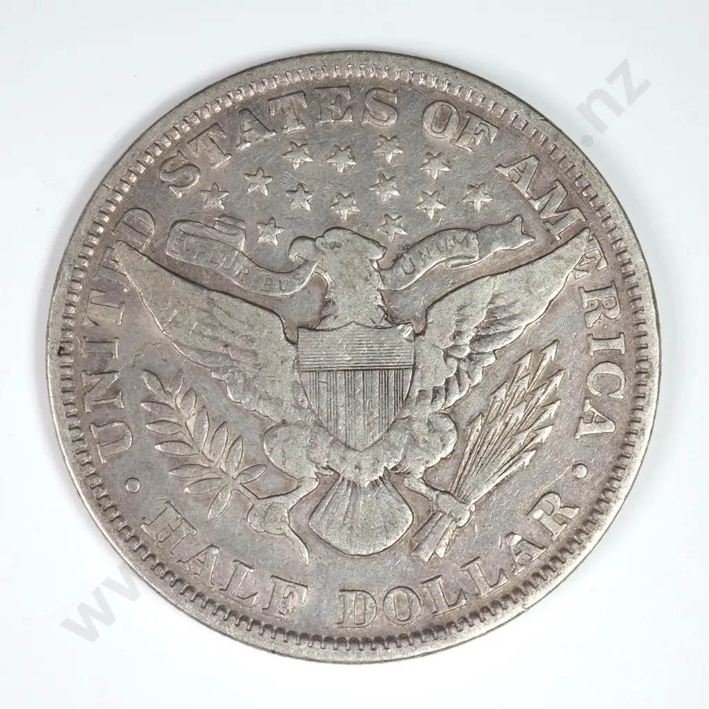 Barber Half Dollar: 1893 - Fine. C.V USD $112 ( NZD $195 ) Image 1++
