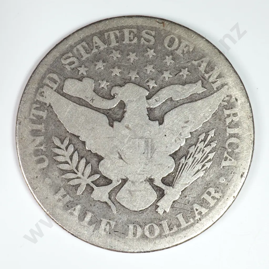 Barber Half Dollar: 1895 - Good. C.V USD $58 ( NZD $100 ) Image 1++