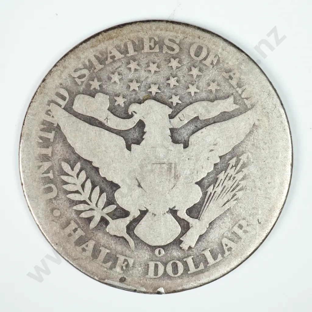 Barber Half Dollar: 1899 O - Good. C.V USD $54 ( NZD $95 ) Image 1++