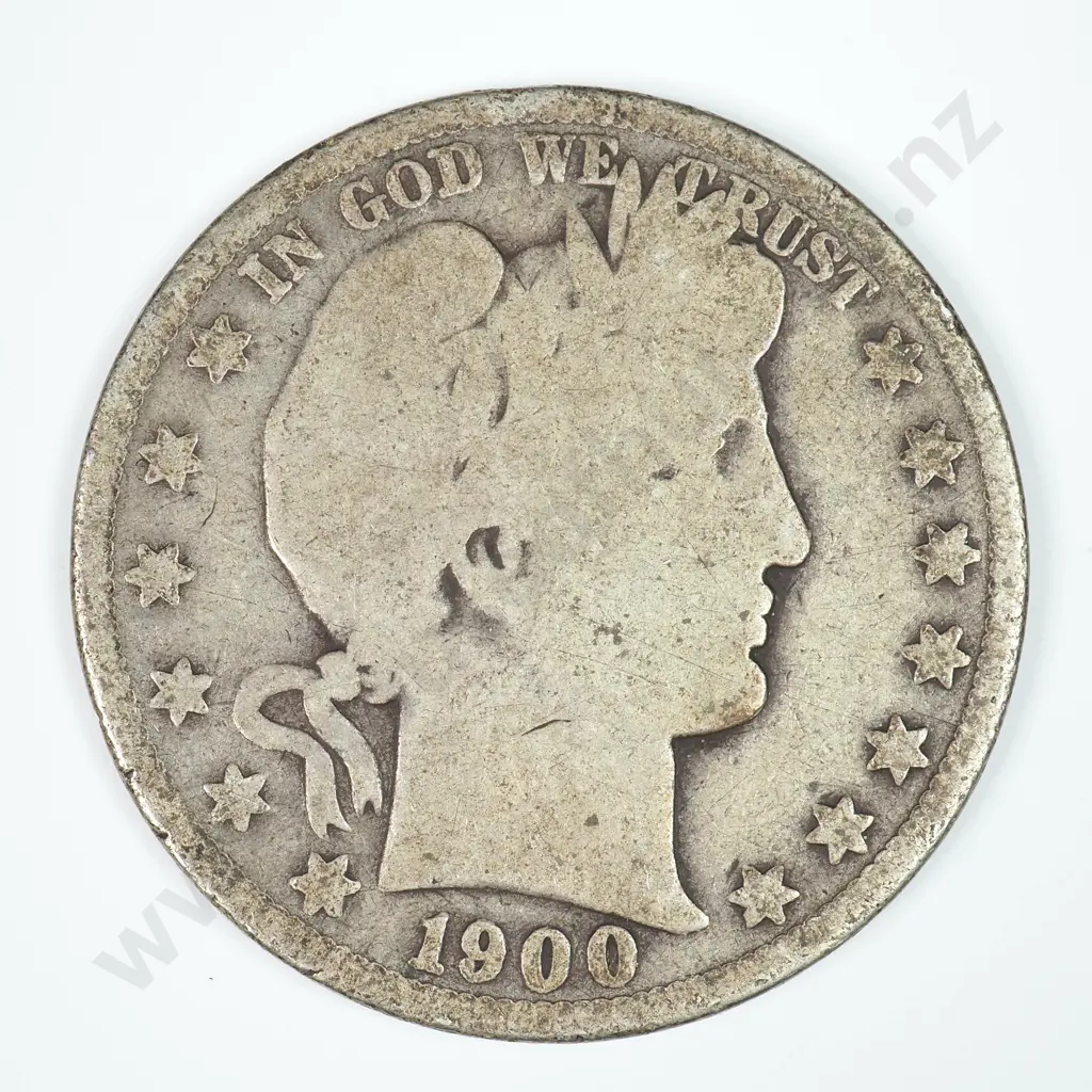 Barber Half Dollar: 1900 O - Good. C.V USD $59 ( NZD $100 ) Image 1++