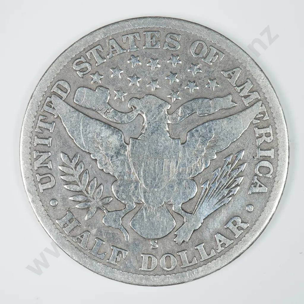 Barber Half Dollar: 1900 S - Cleaned Else Very Good. Image 1++