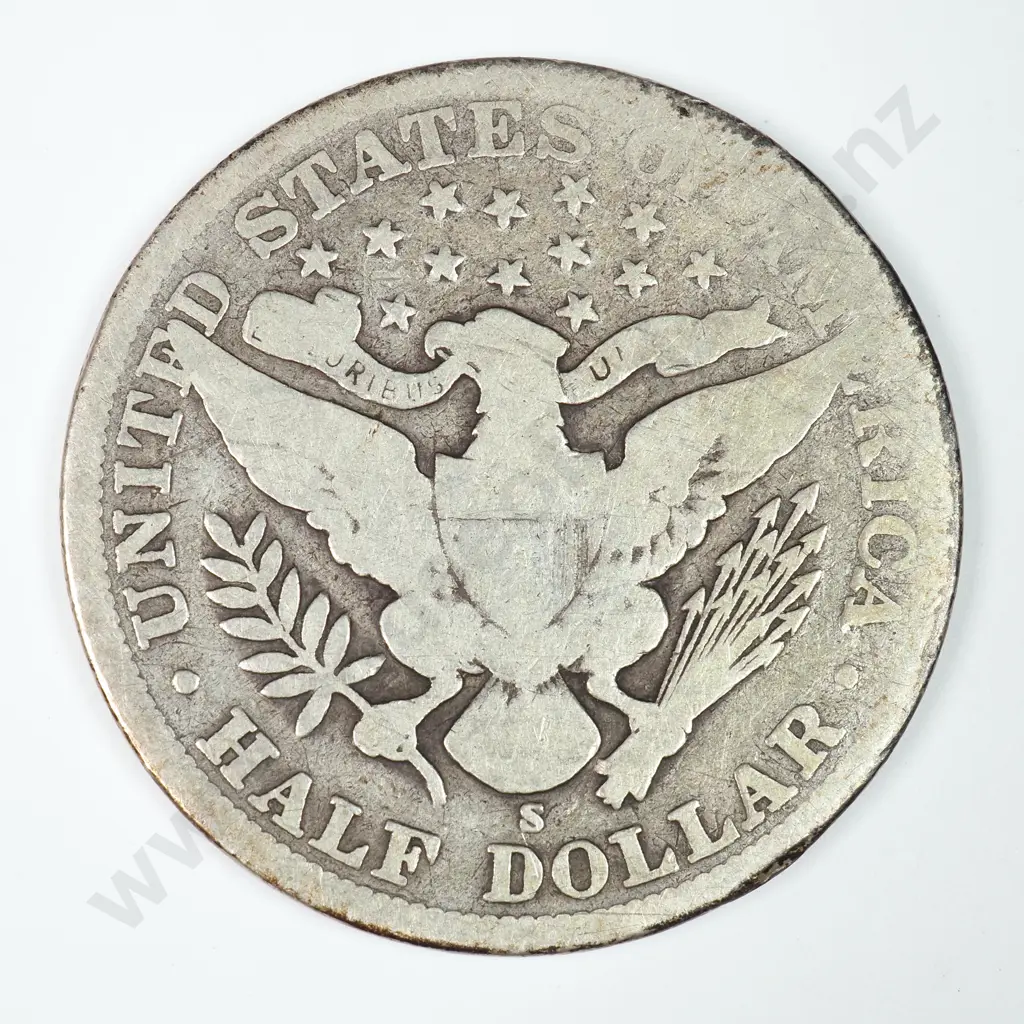 Barber Half Dollar: 1901 S - Good. C.V USD $81 ( NZD $140 ) Image 1++