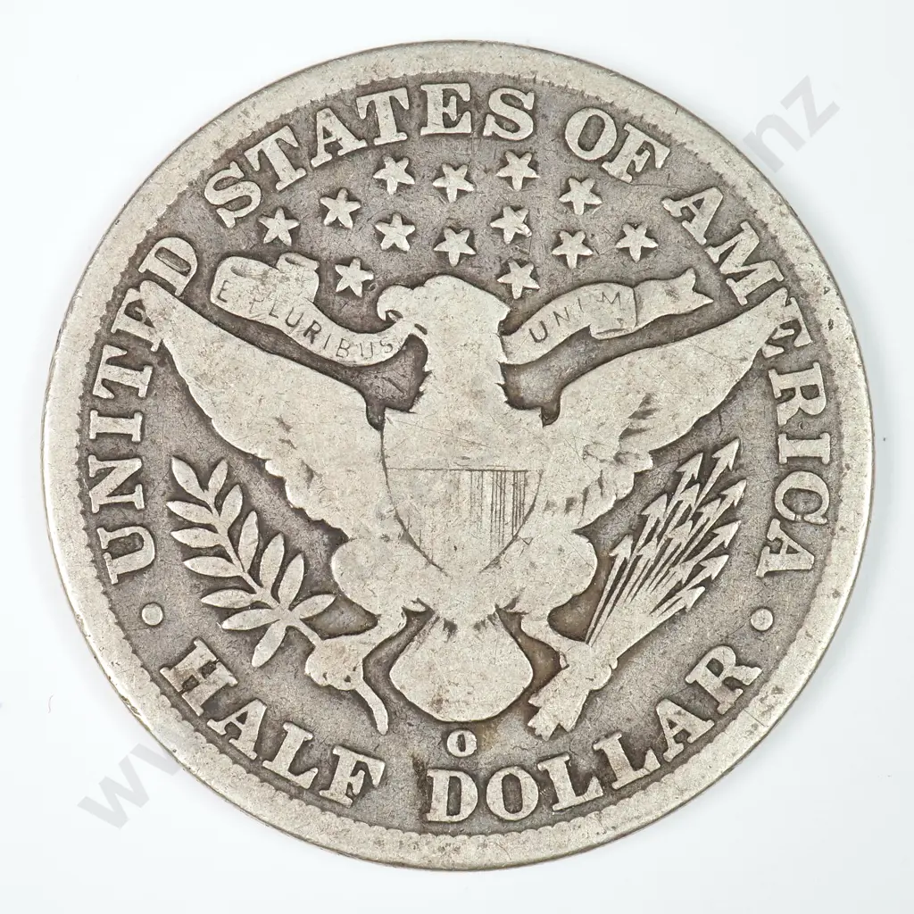 Barber Half Dollar: 1902 O - Very Good. C.V USD $54 ( NZD $95 ) Image 1++