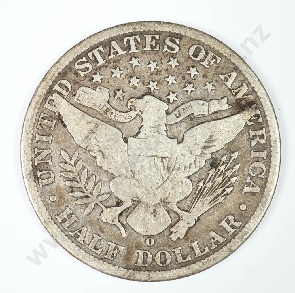 Barber Half Dollar: 1905 O - Very Good. C.V USD $101 ( NZD $175 ) Image 1++