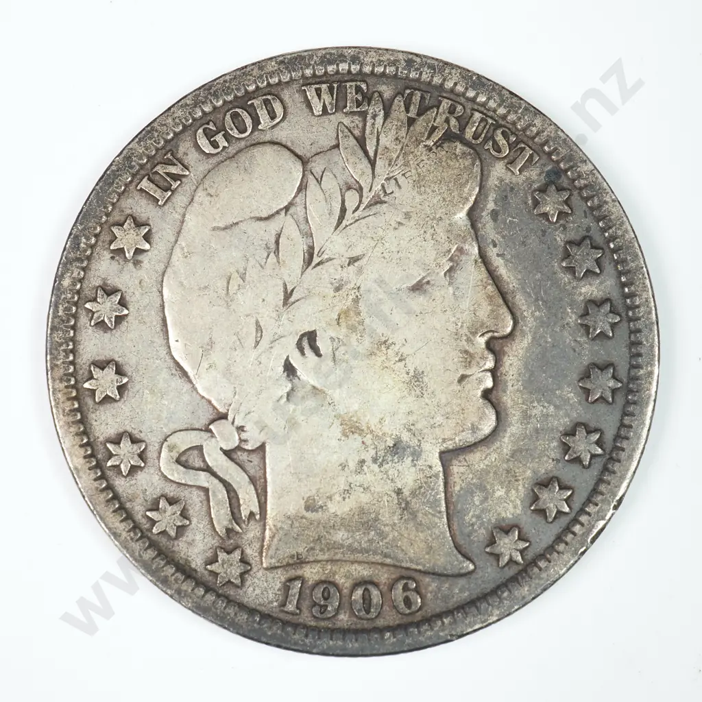Barber Half Dollar: 1906 O - Uneven Tone Else Fine Image 1++