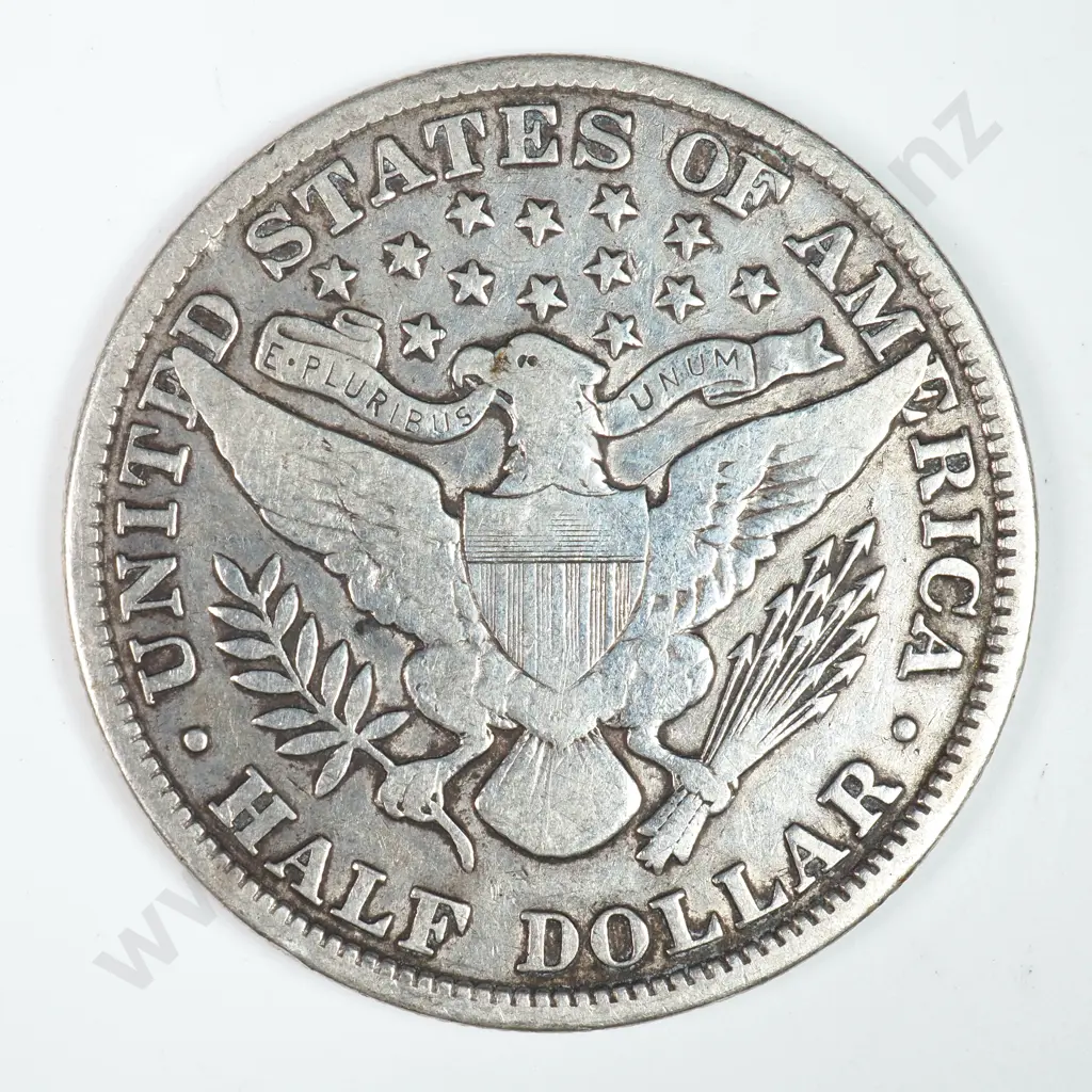 Barber Half Dollar: 1907 - Cleaned Else Fine. Image 1++
