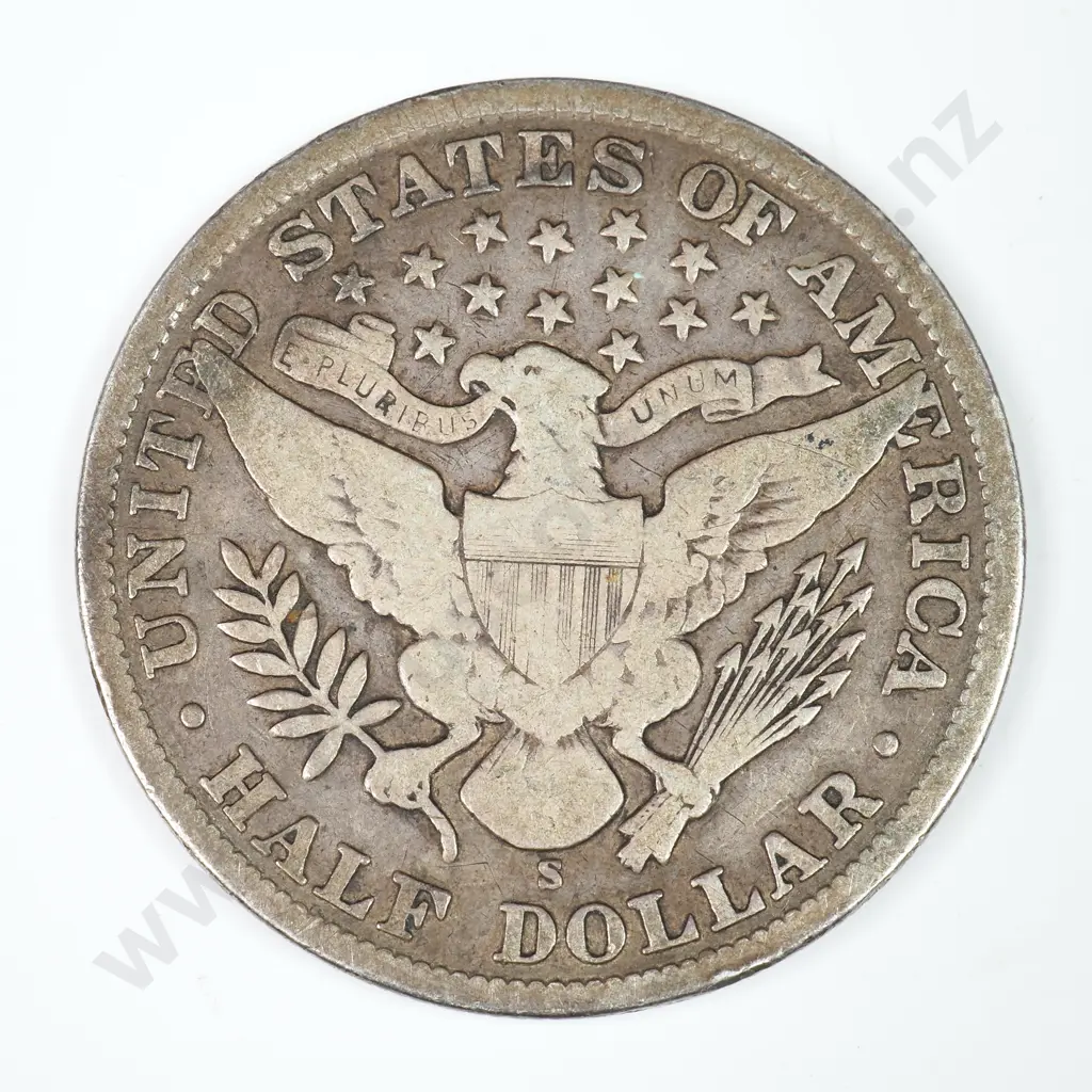 Barber Half Dollar: 1907 S - Very Good. C.V USD $89 ( NZD $155 ) Image 1++