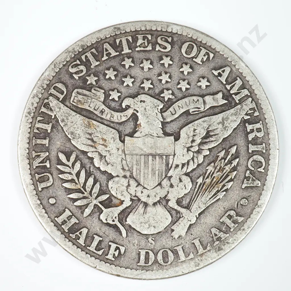 Barber Half Dollar: 1910 S - Fine. C.V USD $101 ( NZD $175 ) Image 1++