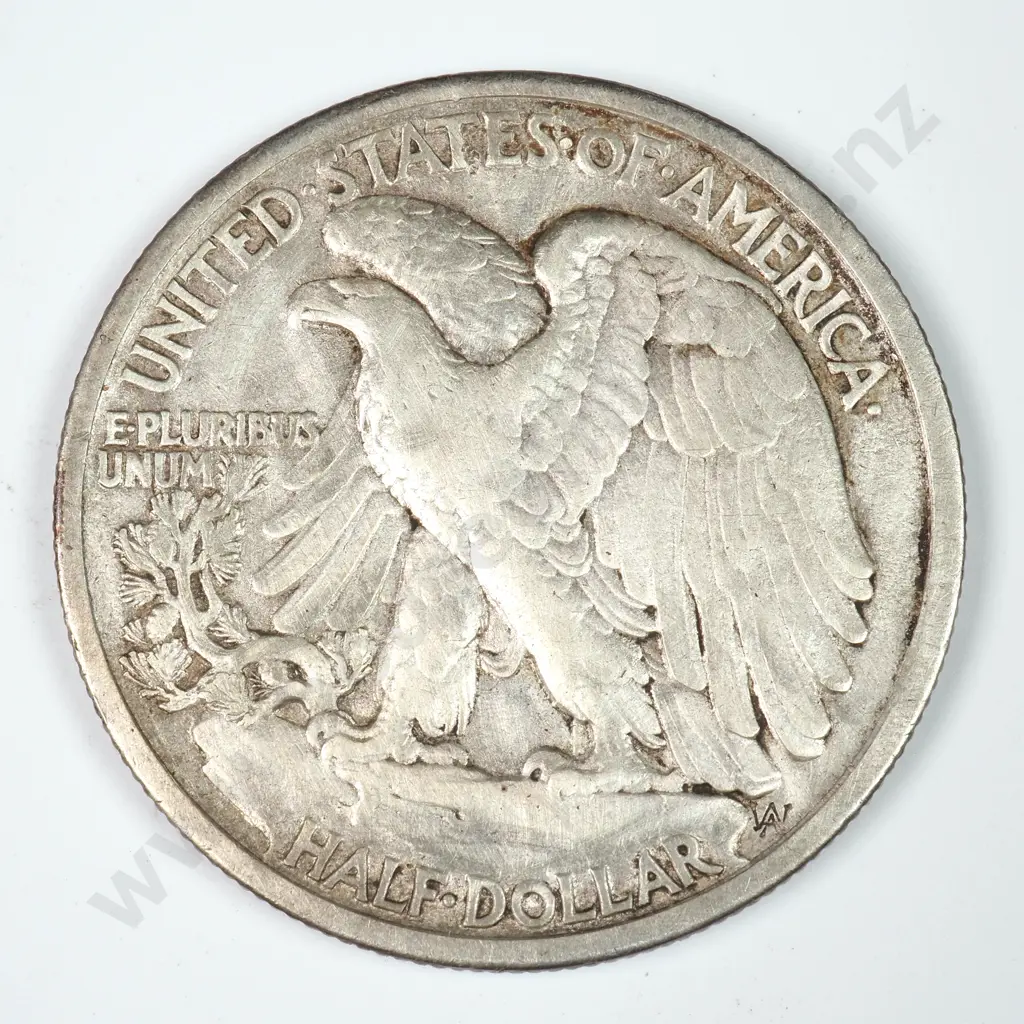 Walking Liberty Half Dollar: 1917 S Mintmark Obverse - Very Fine. C.V USD $488 ( NZD $850 ) Image 1++