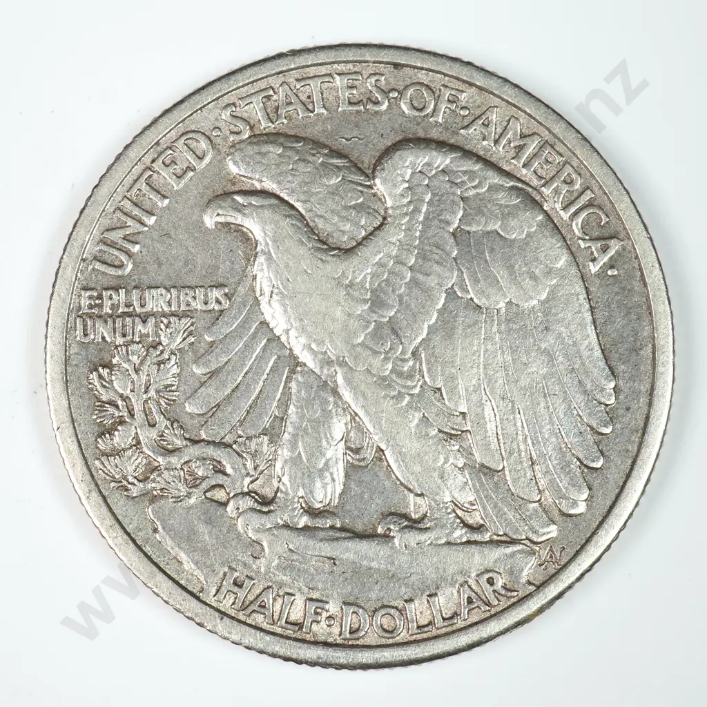 Walking Liberty Half Dollar: 1917- Extremely Fine. C.V USD $70 ( NZD $120 ) Image 1++