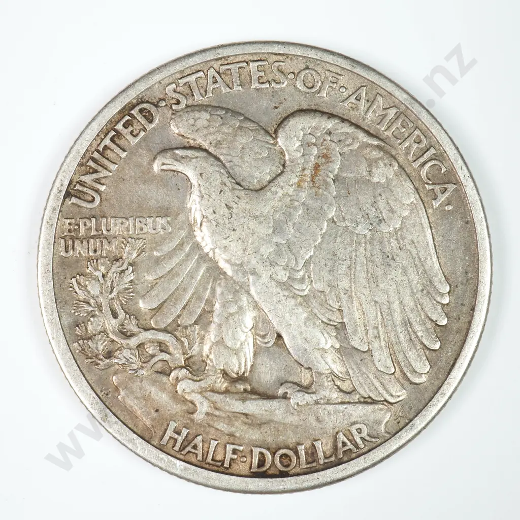 Walking Liberty Half Dollar: 1918 S - Very Fine. C.V USD $70 ( NZD $120 ) Image 1++