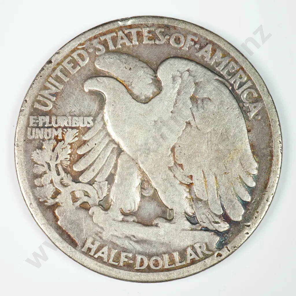Walking Liberty Half Dollar: 1919 - Very Good. C.V USD $70 ( NZD $120 ) Image 1++