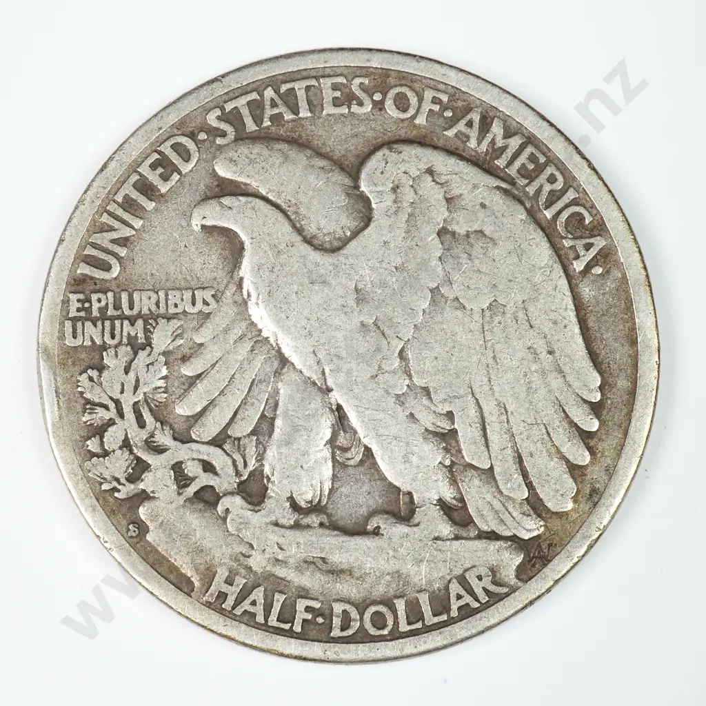 Walking Liberty Half Dollar: 1923 S - Very Good. C.V USD $50 ( NZD $90 ) Image 1++