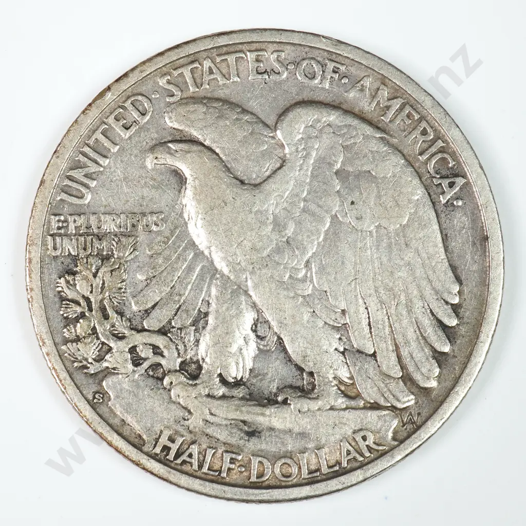 Walking Liberty Half Dollar: 1927 S - Very Fine. C.V USD $81 ( NZD $140 ) Image 1++