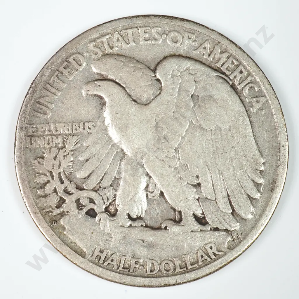 Walking Liberty Half Dollar: 1929 D - Fine. C.V USD $45 ( NZD $80 ) Image 1++