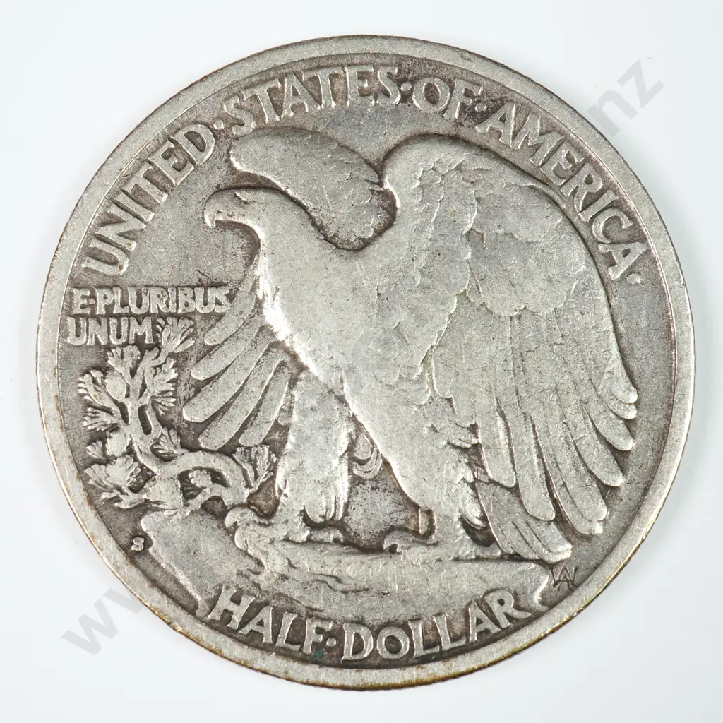 Walking Liberty Half Dollar: 1929 S - Very Fine. C.V USD $63 ( NZD $110 ) Image 1++