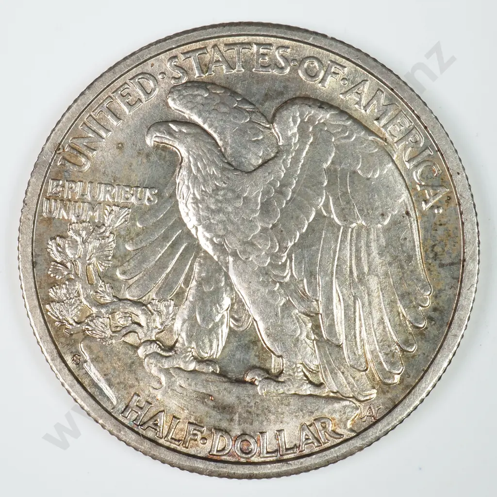 Walking Liberty Half Dollar: 1941 S - Almost Uncirculated. C.V USD $52 ( NZD $90 ) Image 1++