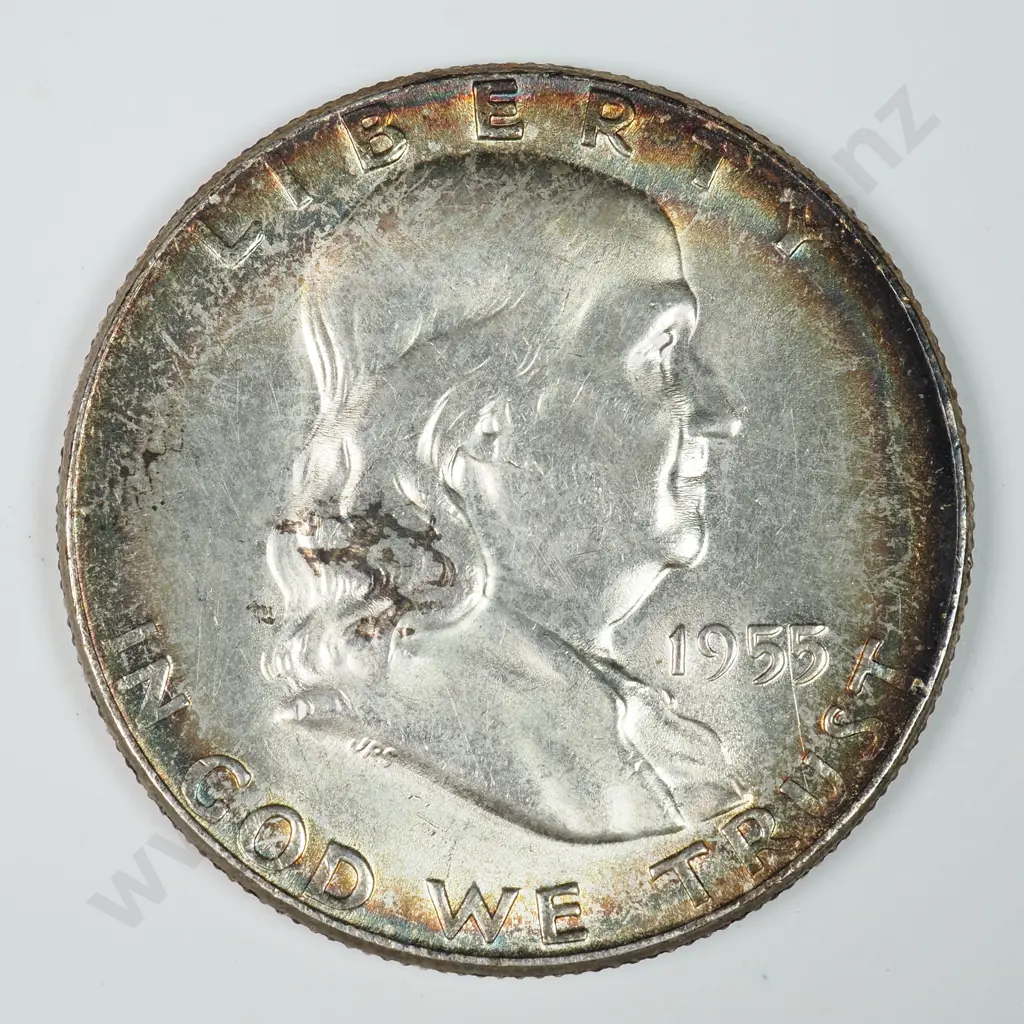 Franklin Half Dollar: 1955 - Uncirculated. C.V USD $50 ( NZD $90 ) Image 1++