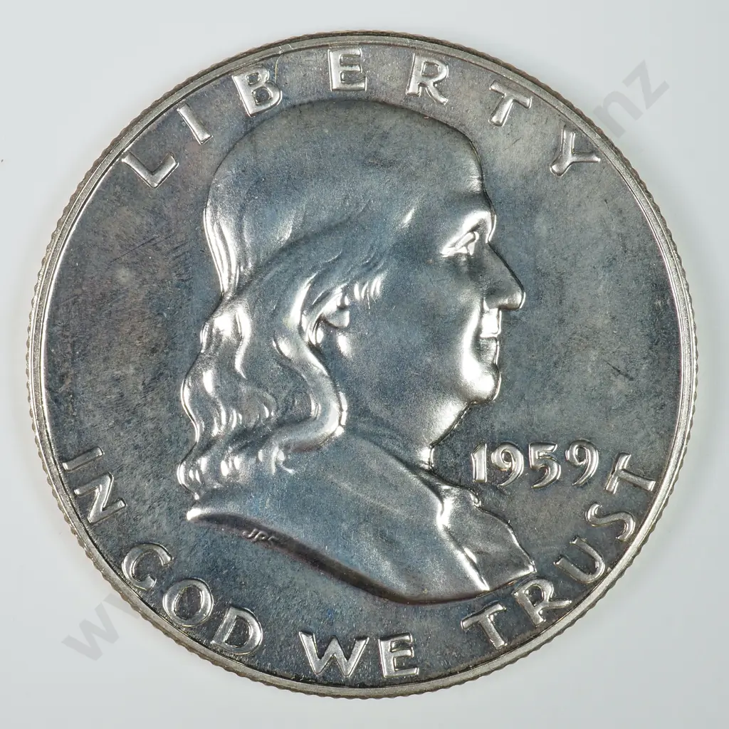 Franklin Half Dollar: 1959 - Proof. C.V USD $50 ( NZD $90 ) Image 1++