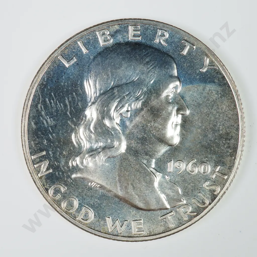 Franklin Half Dollar: 1960 - Proof. C.V USD $50 ( NZD $90 ) Image 1++