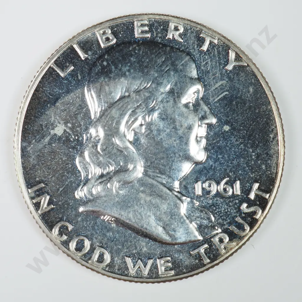 Franklin Half Dollar: 1961 - Proof. C.V USD $50 ( NZD $90 ) Image 1++