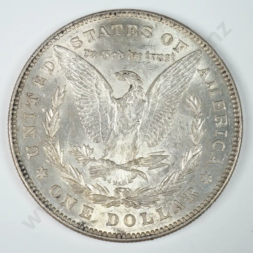Morgan Dollar: 1878, 7 Over 8 Tail Feathers - Almost Uncirculated. C.V USD $134 ( NZD $235 ) Image 1++