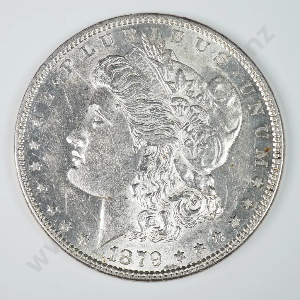 Morgan Dollar: 1879 - MS60 C.V USD $134 ( NZD $230 ) MS65 C.V USD $735 ( NZD $1280 ) Image 1++
