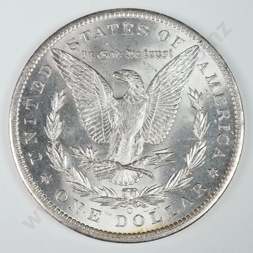 Morgan Dollar: 1885 O - MS60 C.V USD $116 ( NZD $200 ) MS65 C.V USD $308 ( NZD $535 ) Image 1++