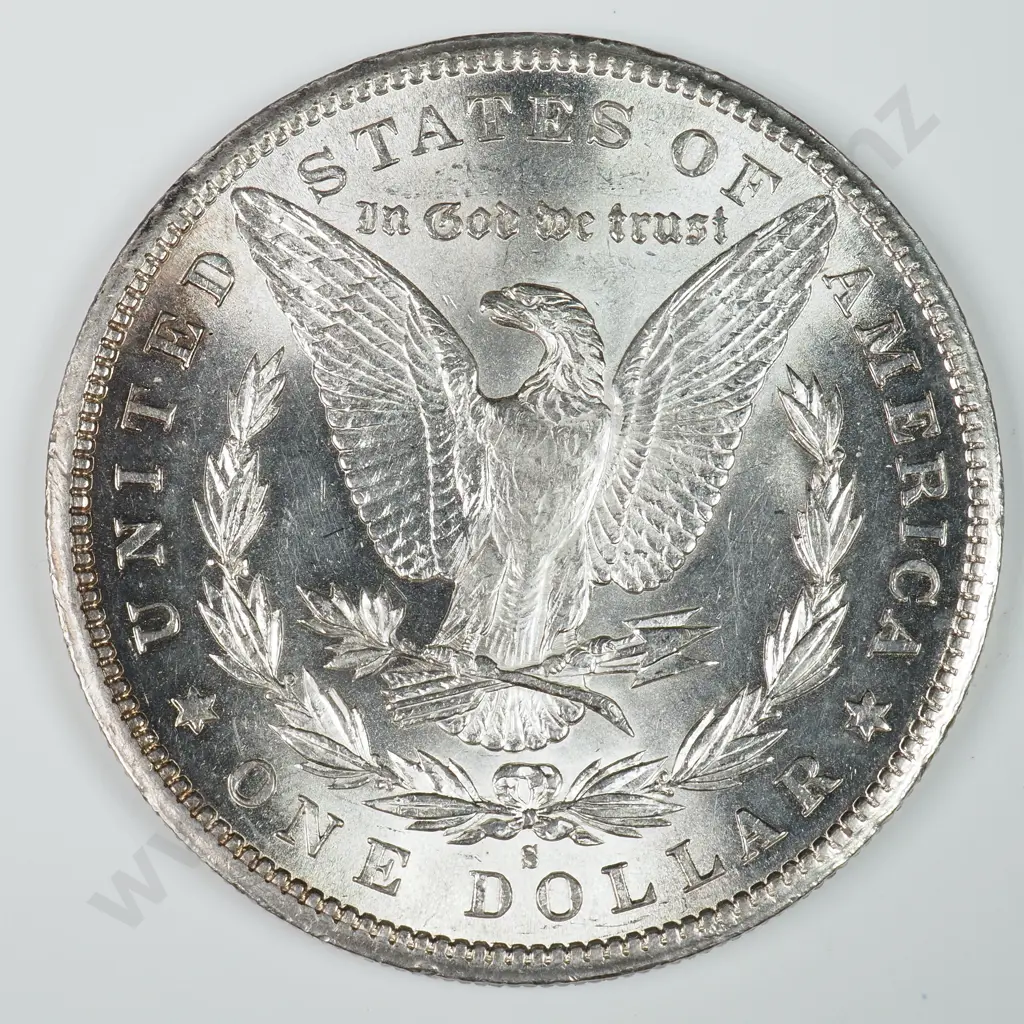 Morgan Dollar: 1887 S - MS60 C.V USD $268 ( NZD $465 ) MS65 C.V USD $1921 ( NZD $3340 ) Image 1++