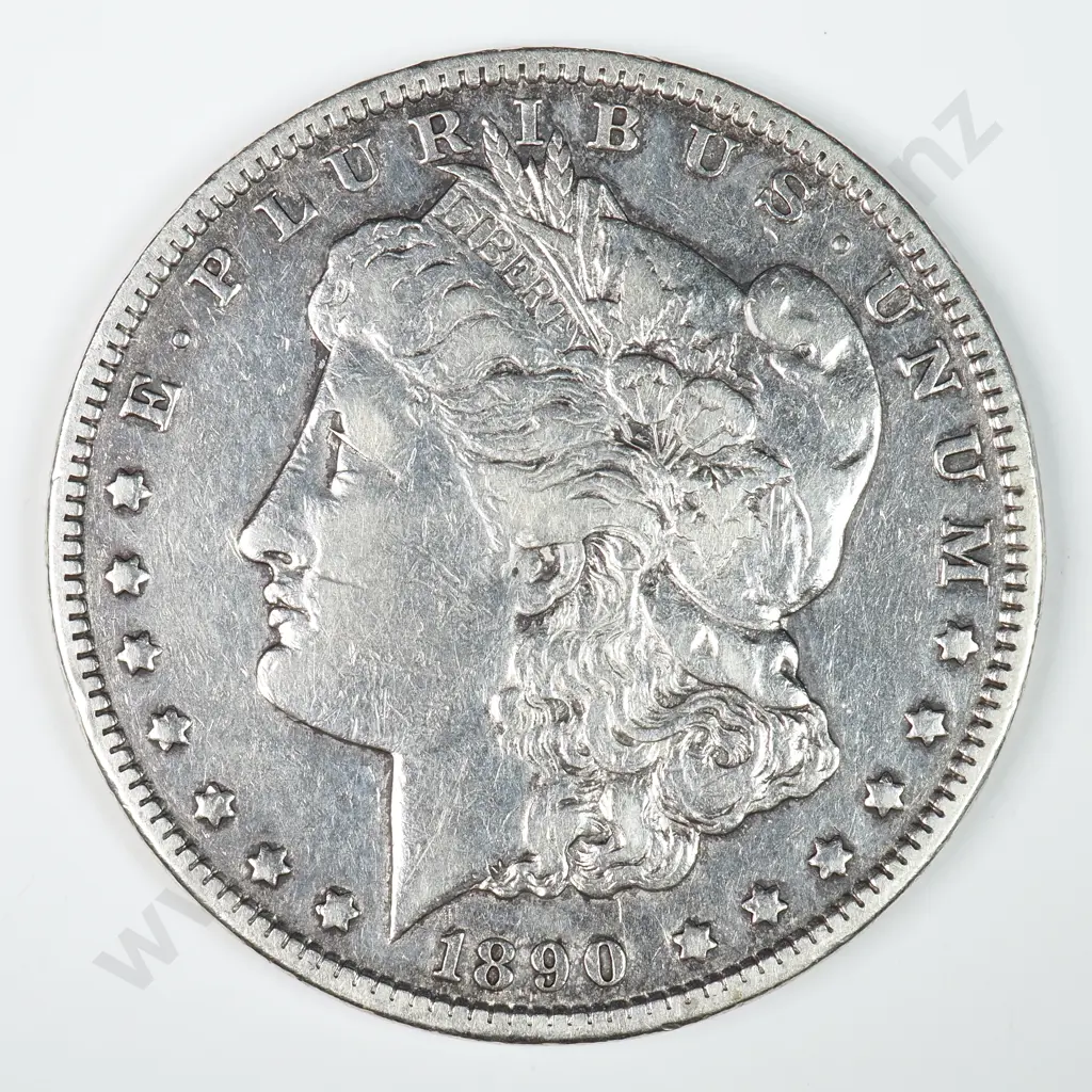 Morgan Dollar: 1890 CC - Cleaned Else Very Fine. Image 1++