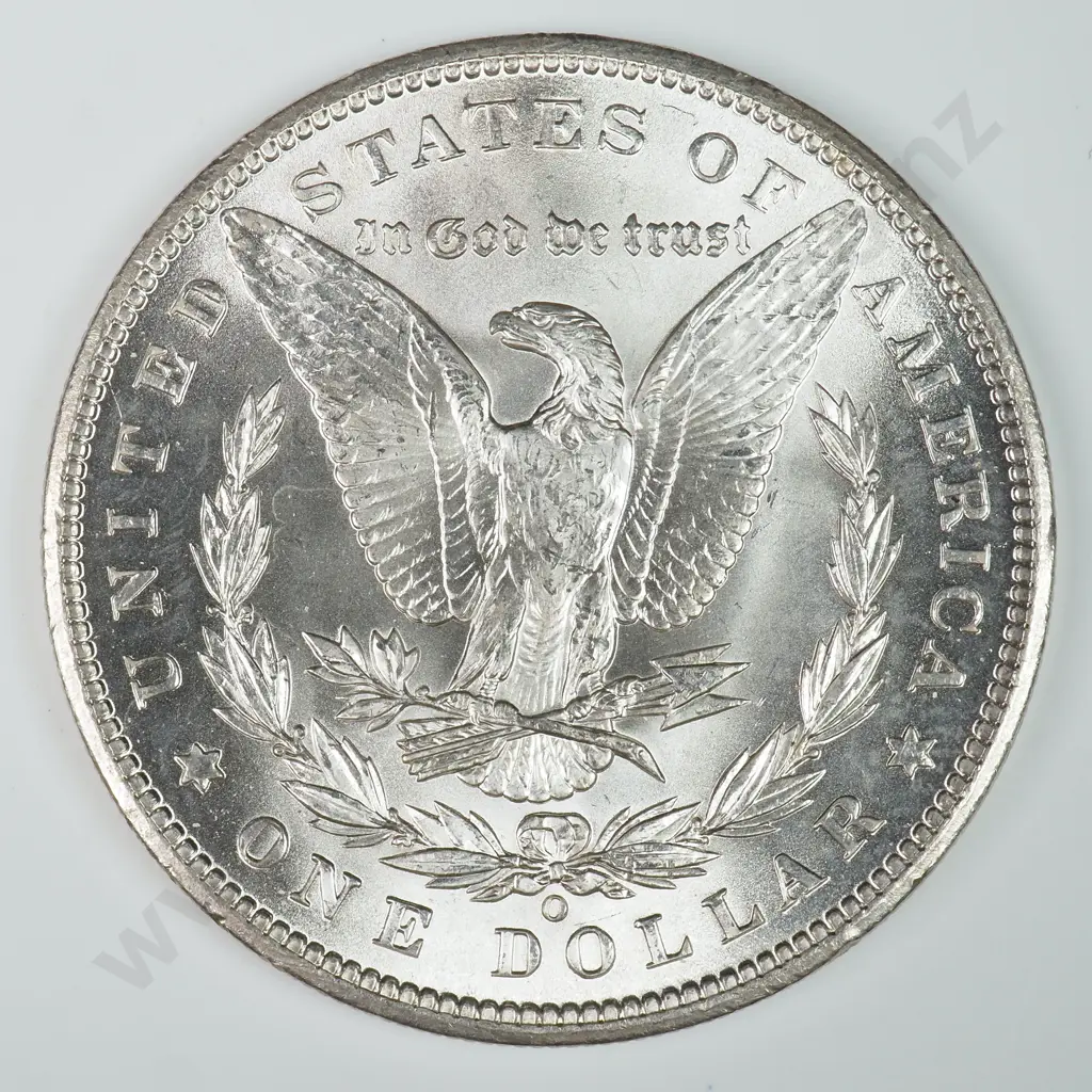 Morgan Dollar: 1899 O - MS60 C.V USD $116 ( NZD $200 ) MS65 C.V USD $308 ( NZD $535 ) Image 1++