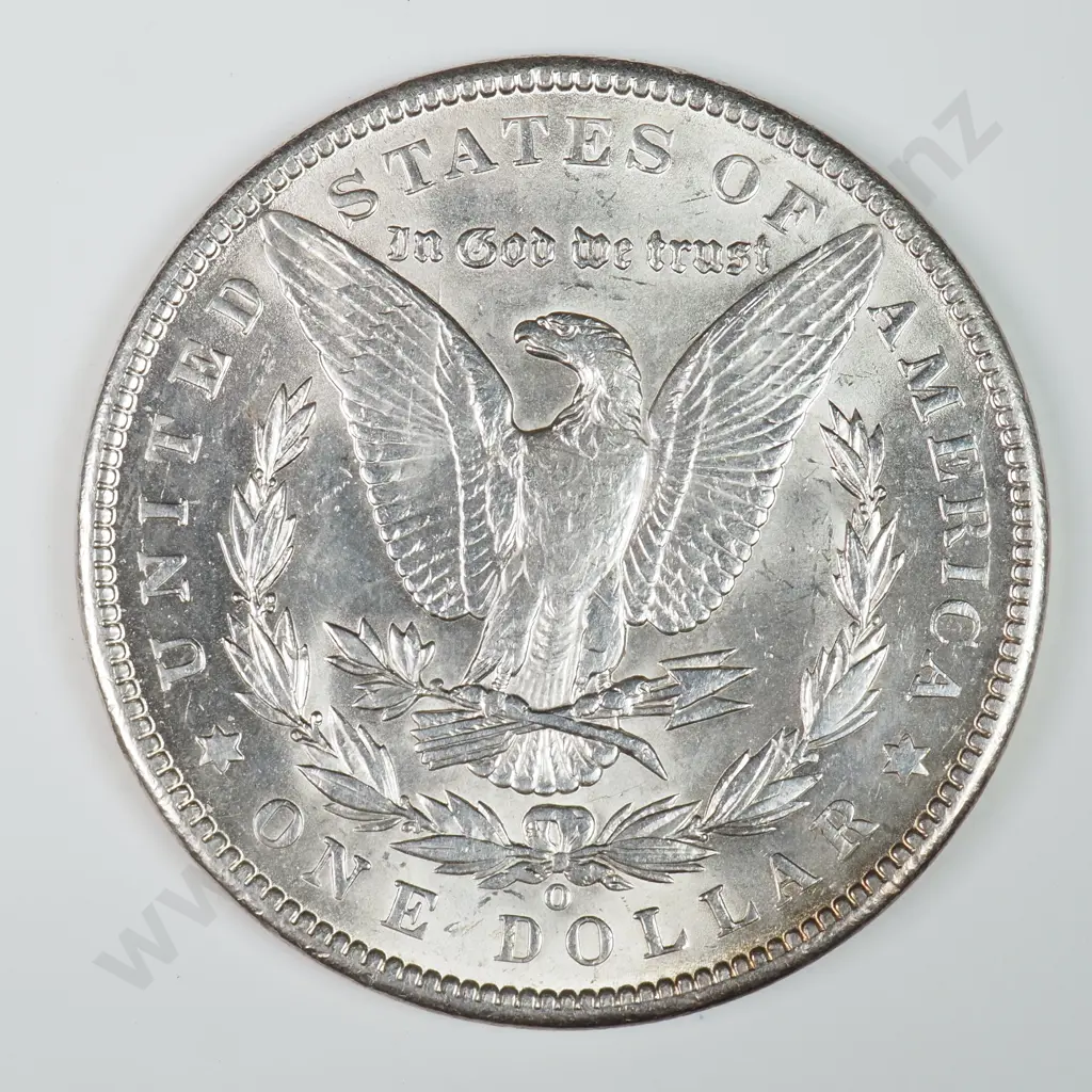 Morgan Dollar: 1900 O - MS60 C.V USD $116 ( NZD $200 ) MS65 C.V USD $308 ( NZD $535 ) Image 1++