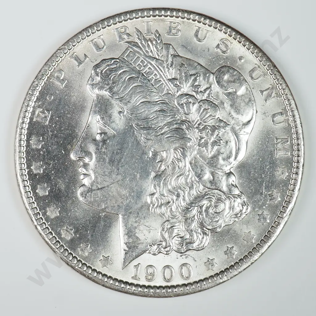 Morgan Dollar: 1900 O - MS60 C.V USD $116 ( NZD $200 ) MS65 C.V USD $308 ( NZD $535 ) Image 1++