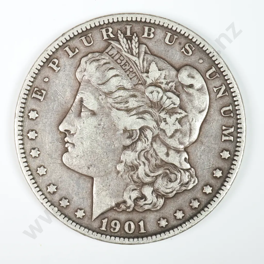Morgan Dollar: 1901 - Very Fine. C.V USD $130 ( NZD $225 ) Image 1++