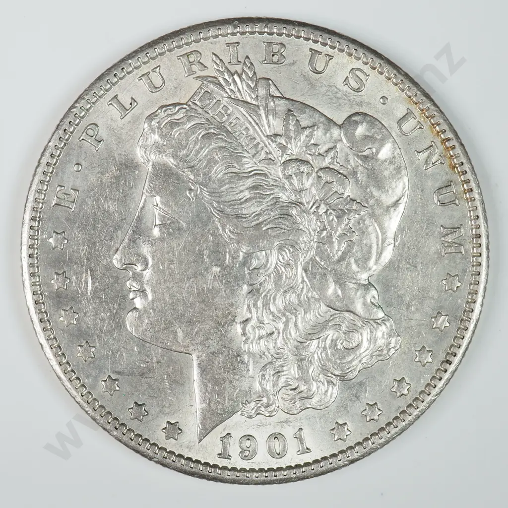 Morgan Dollar: 1901 S - Almost Uncirculated. C.V USD $356 ( NZD $620 ) Image 1++