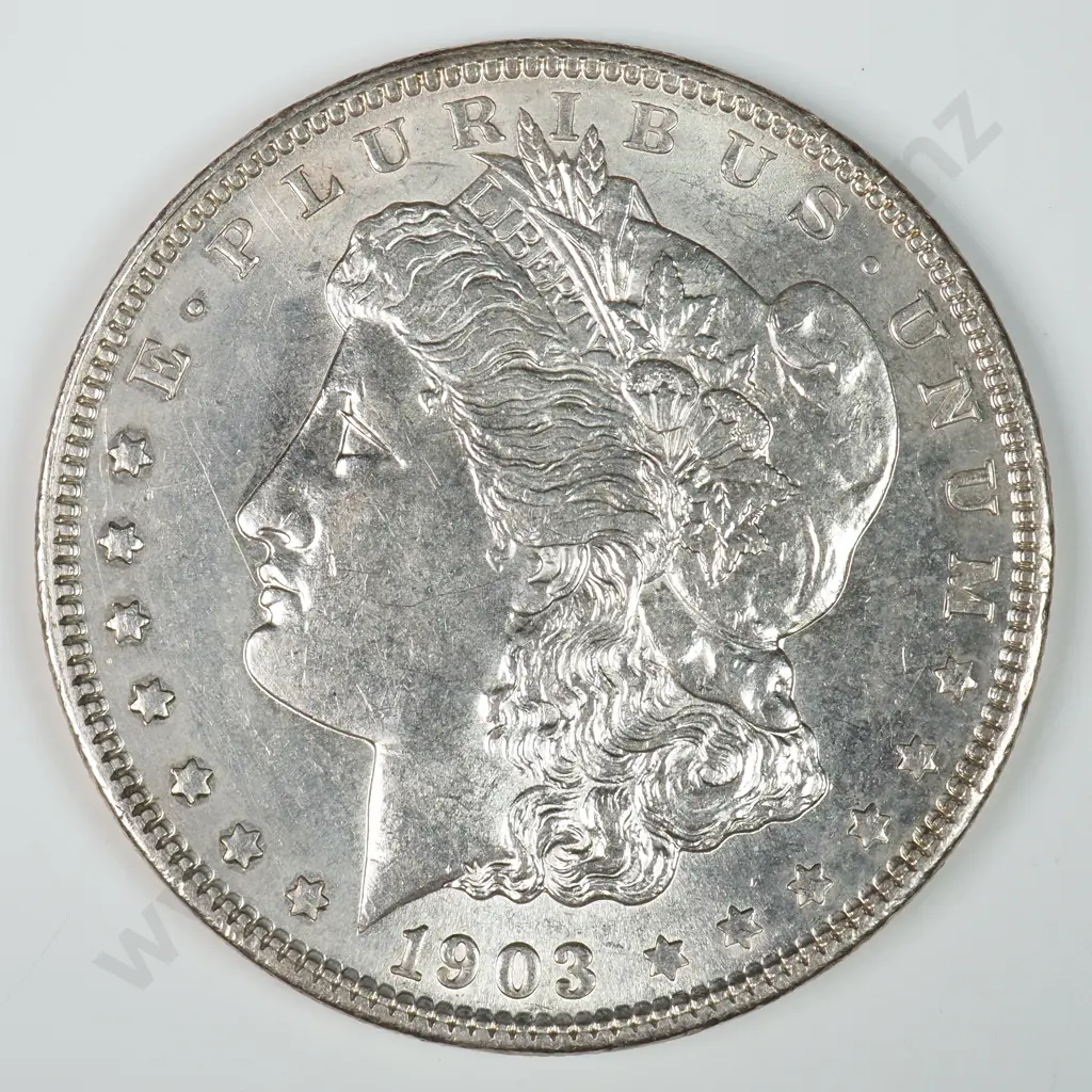 Morgan Dollar: 1903 - Almost Uncirculated. C.V USD $124 ( NZD $215 ) Image 1++