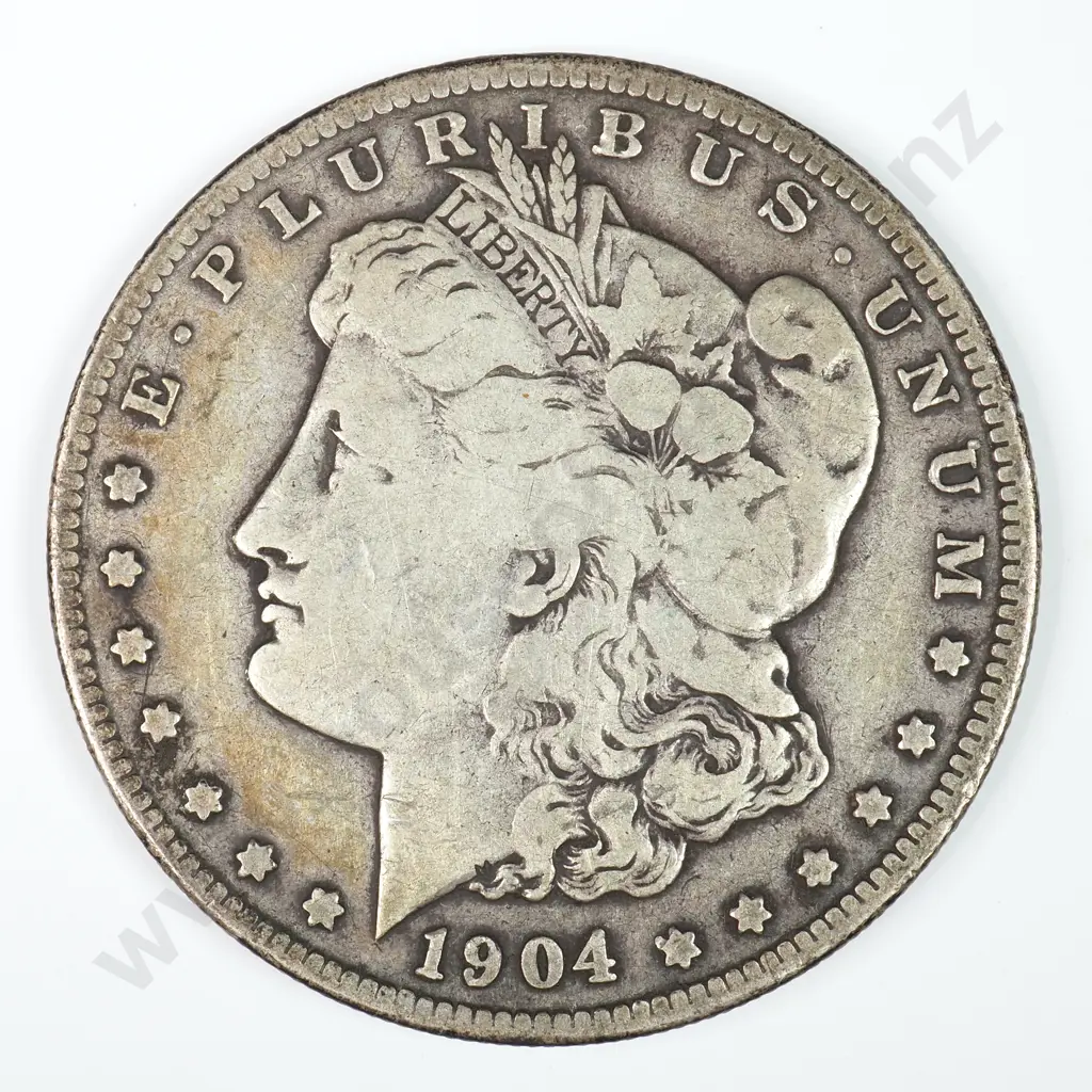 Morgan Dollar: 1904 S - Fine. C.V USD $143 ( NZD $250 ) Image 1++