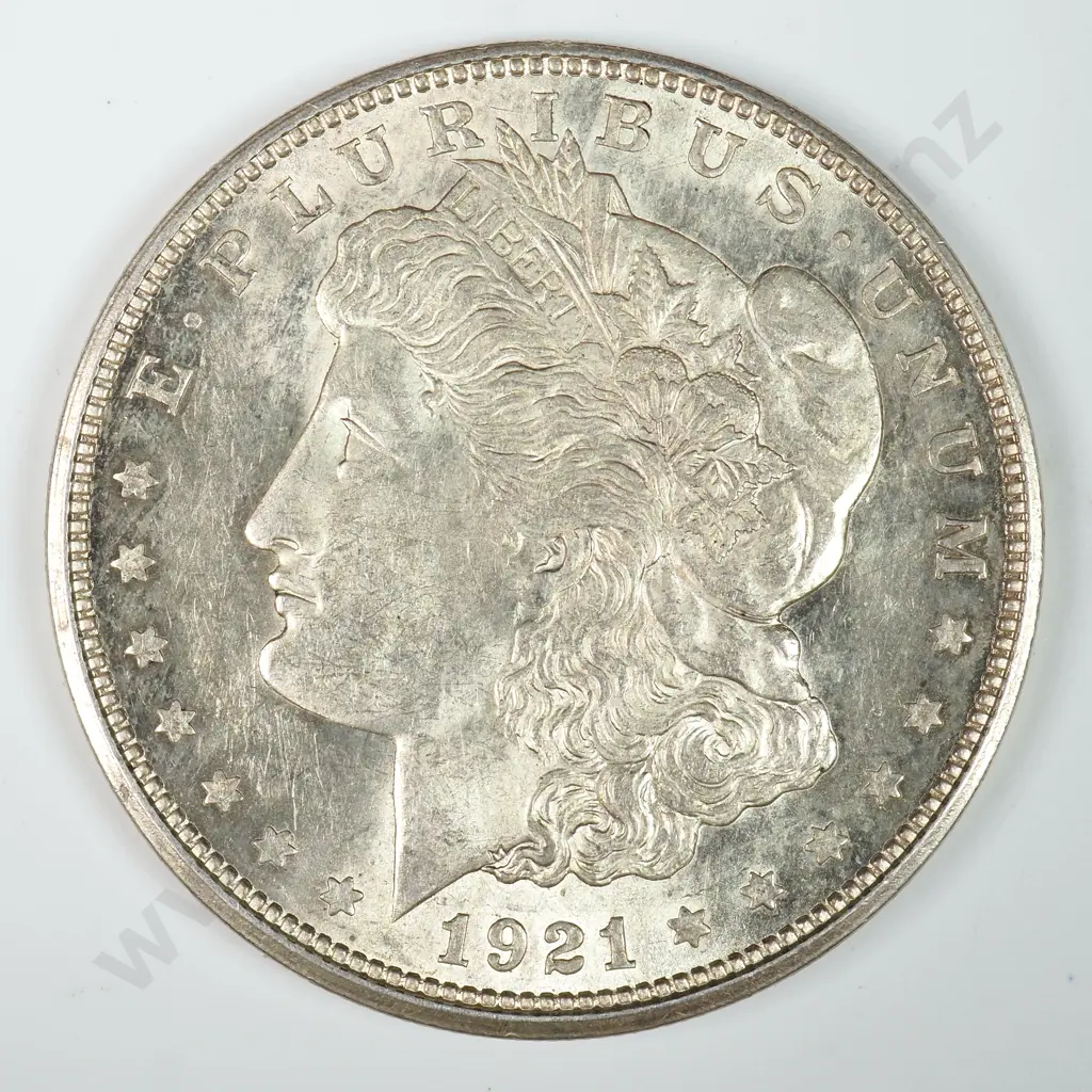 Morgan Dollar: 1921 D - MS60 C.V USD $116 ( NZD $200 ) MS65 C.V USD $655 ( NZD $1140 ) Image 1++