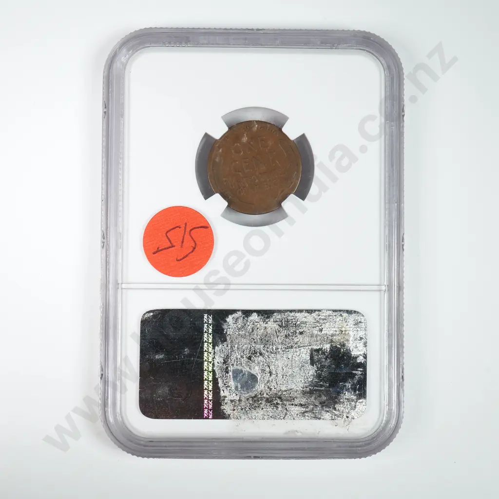 Slabbed And Graded Coin: 1914 D One Cent - VG 10 C.V USD $225 ( NZD $390 ) Image 1++