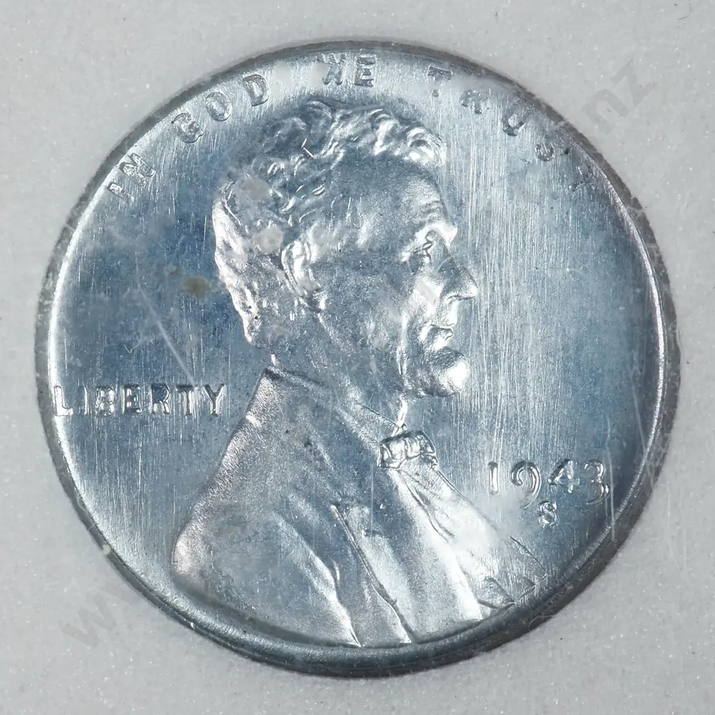 Slabbed And Graded Coin: 1943 S One Cent - MS70 C.V For MS65 USD $25 ( NZD $45 ) Image 1++