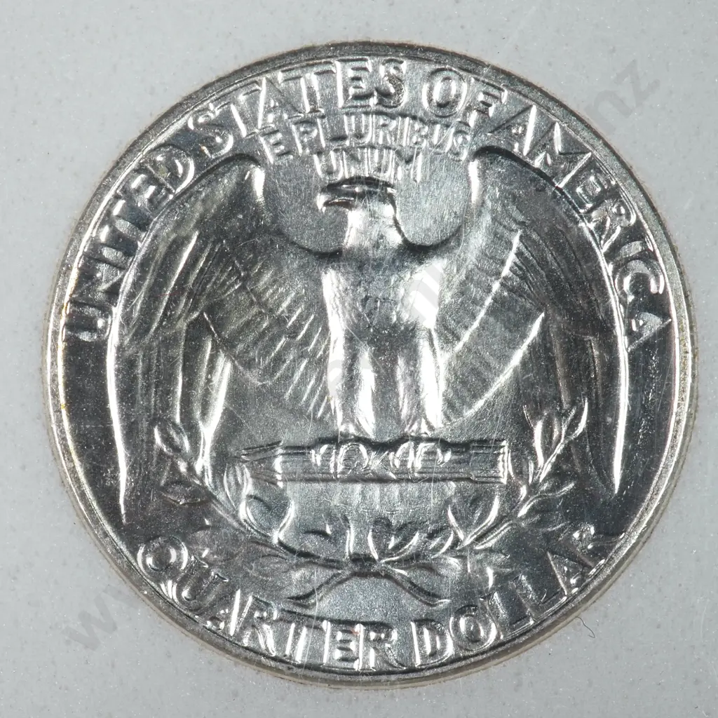 Slabbed And Graded Coin: 1943 Quarter Dollar - MS70 C.V For MS65 USD $56 ( NZD $55 ) Image 1++