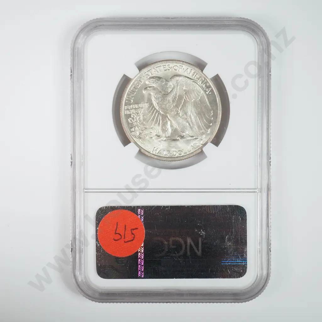 Slabbed And Graded Coin: 1935 Half Dollar - MS63 C.V USD $107 ( NZD $185 ) Image 1++