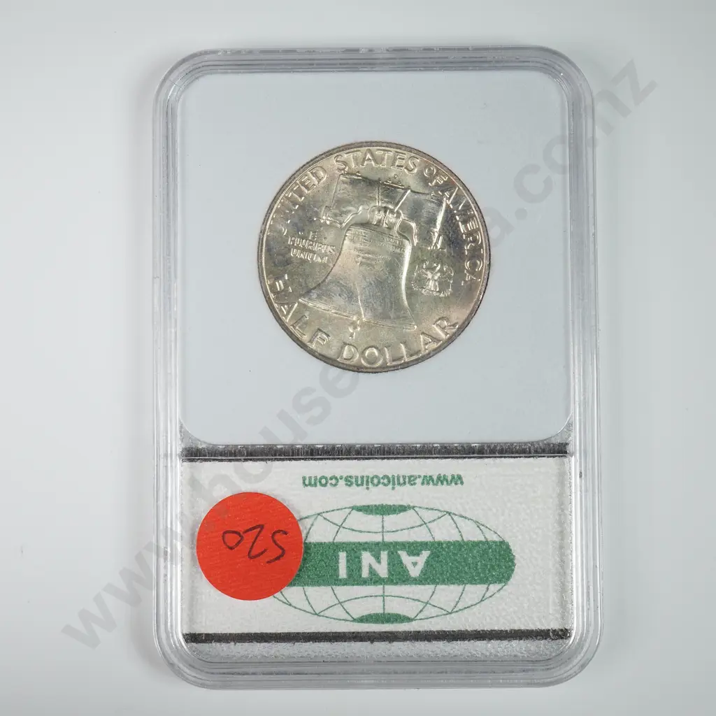 Slabbed And Graded Coin: 1963 Half Dollar - MS66 C.V USD $76 ( NZD $130 ) Image 1++