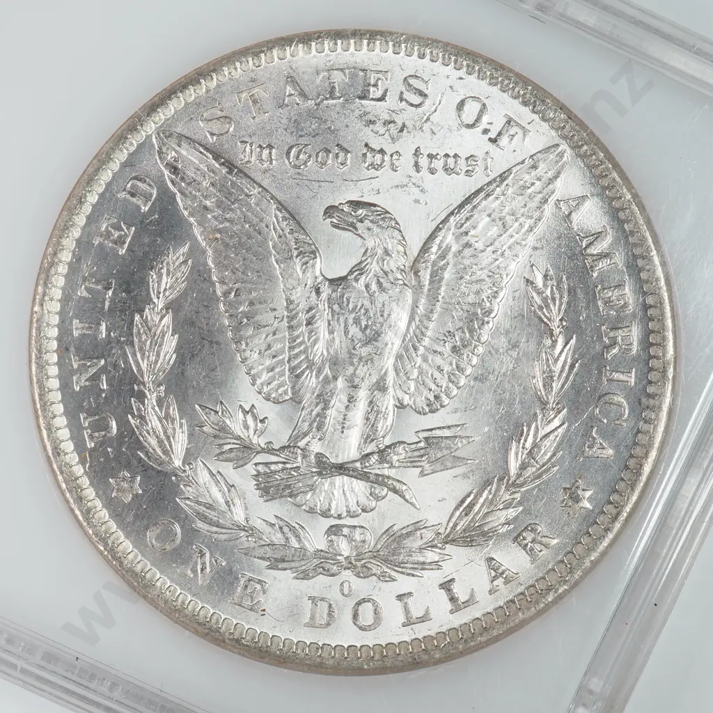 Slabbed And Graded Coin: 1883 O Dollar - MS65 C.V USD $324 ( NZD $565 ) Image 1++