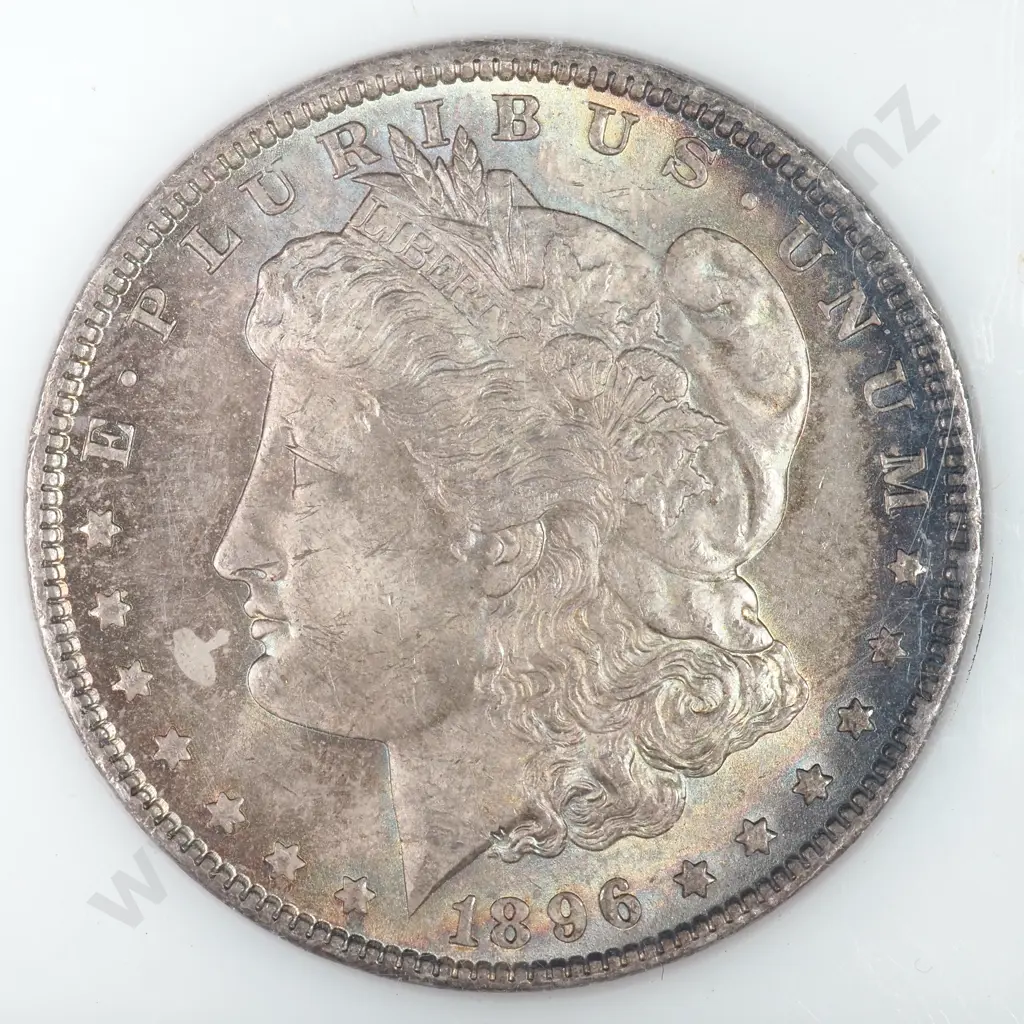 Slabbed And Graded Coin: 1896 Dollar - MS65 C.V USD $324 ( NZD $565 ) Image 1++