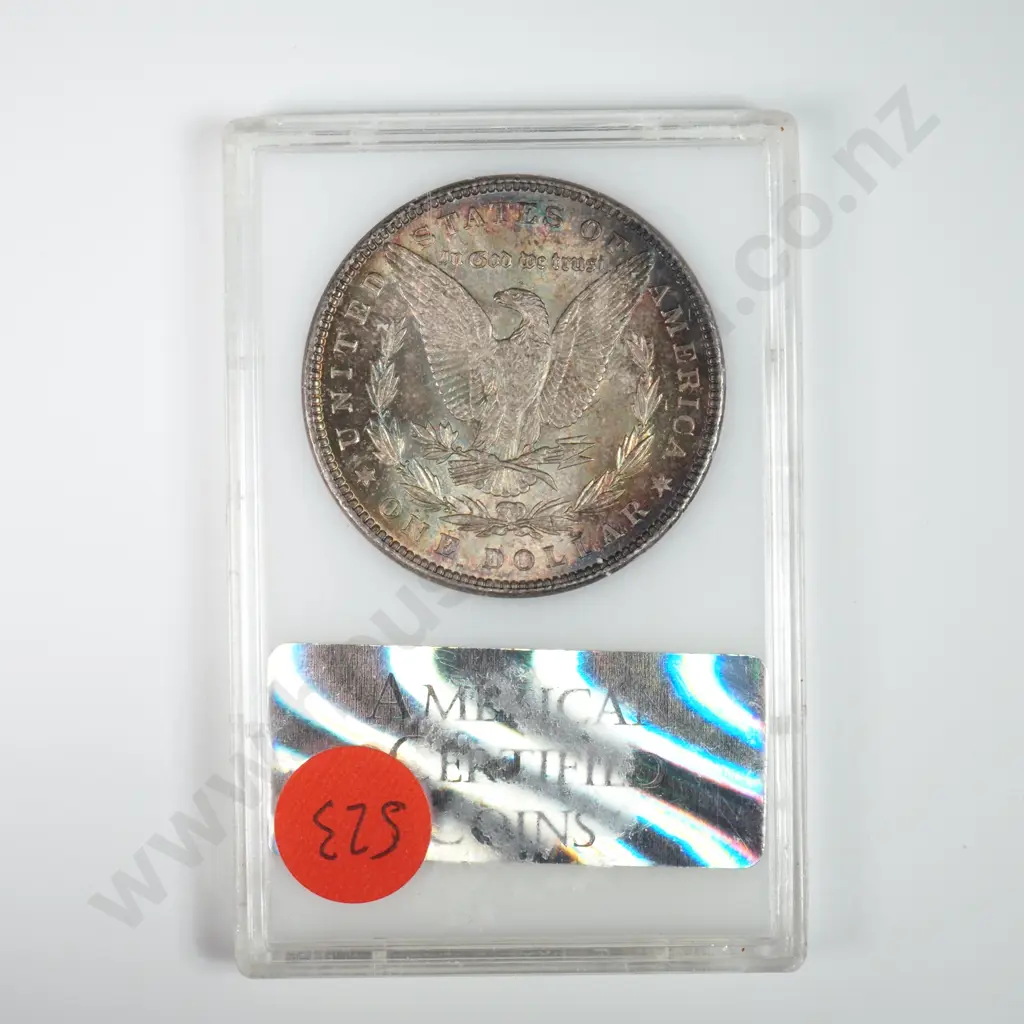 Slabbed And Graded Coin: 1896 Dollar - MS65 C.V USD $324 ( NZD $565 ) Image 1++
