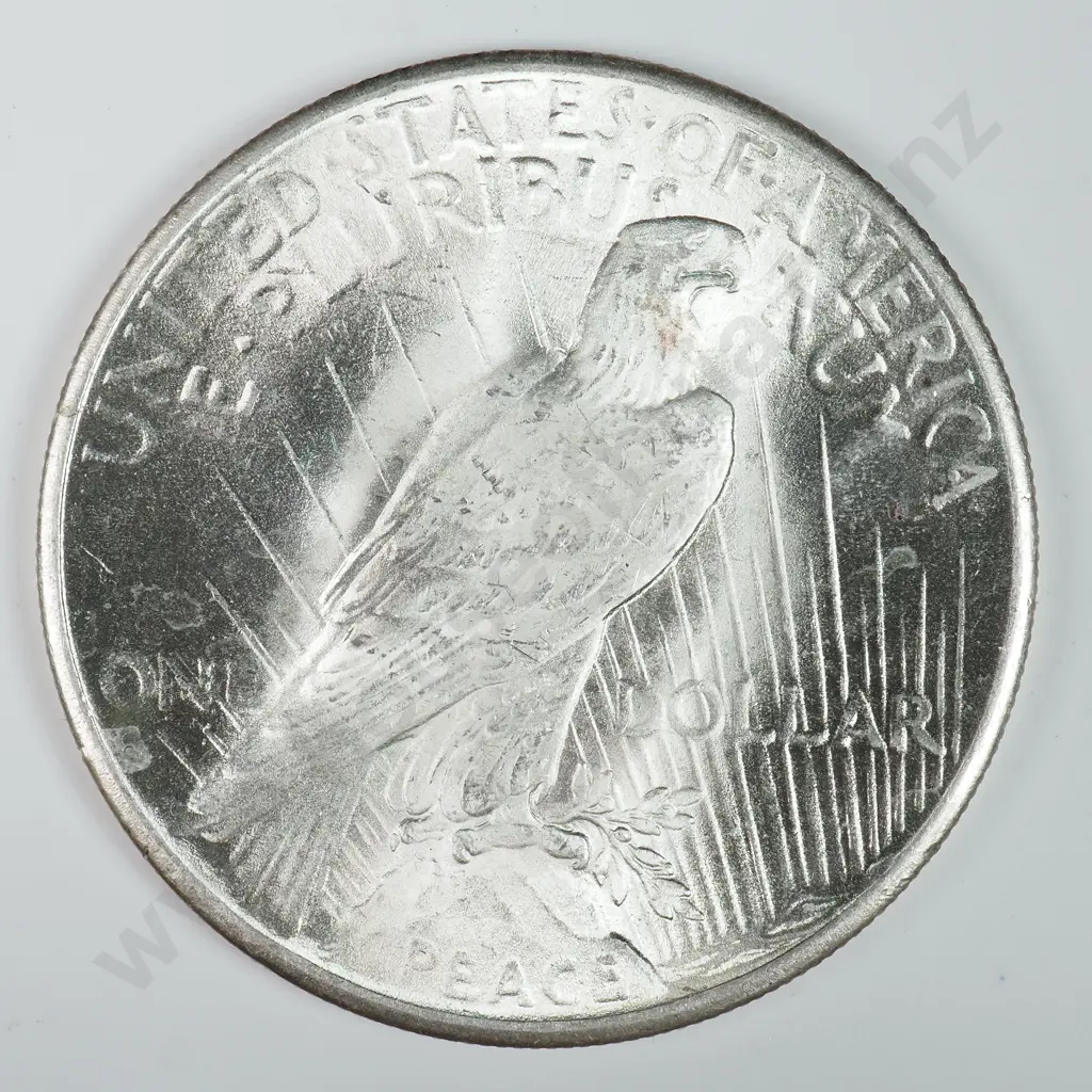 Peace Dollar: 1925 - MS60 C.V USD $99 ( NZD $170 ) MS65 C.V USD $237 ( NZD $410 ) Image 1++